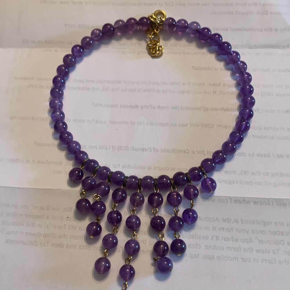 Purple stone choker